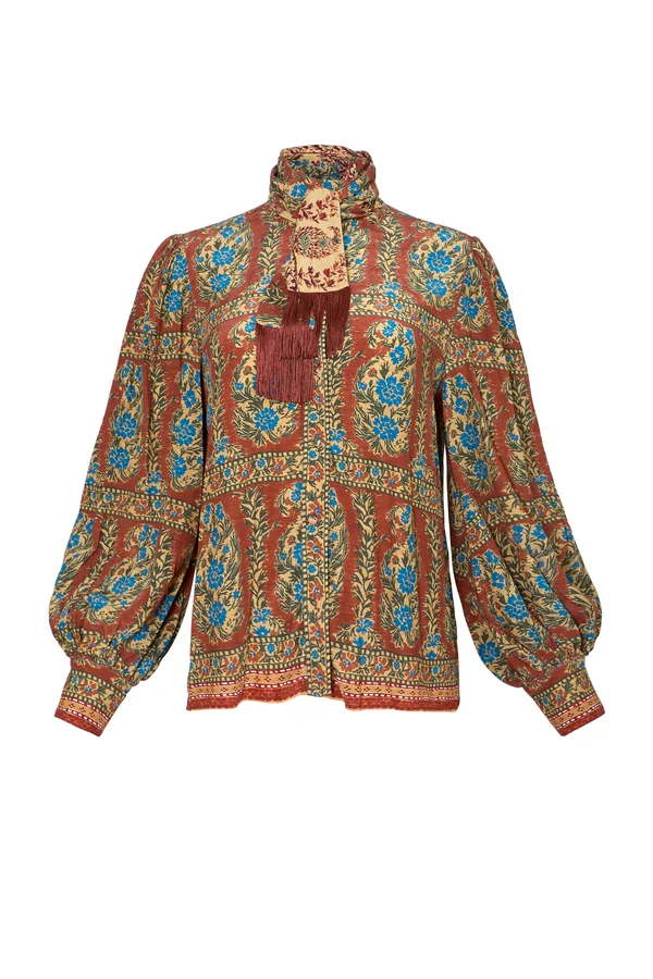 Karis Blouse, Amber Glen Brown