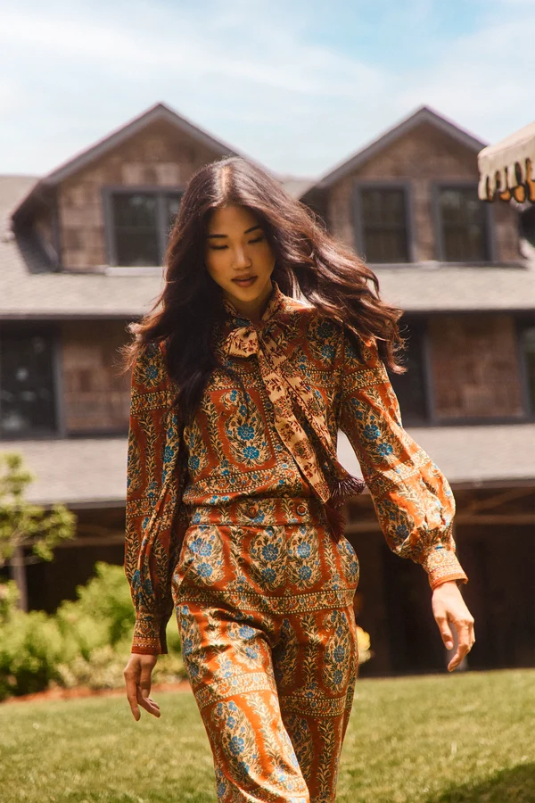 Karis Blouse, Amber Glen Brown