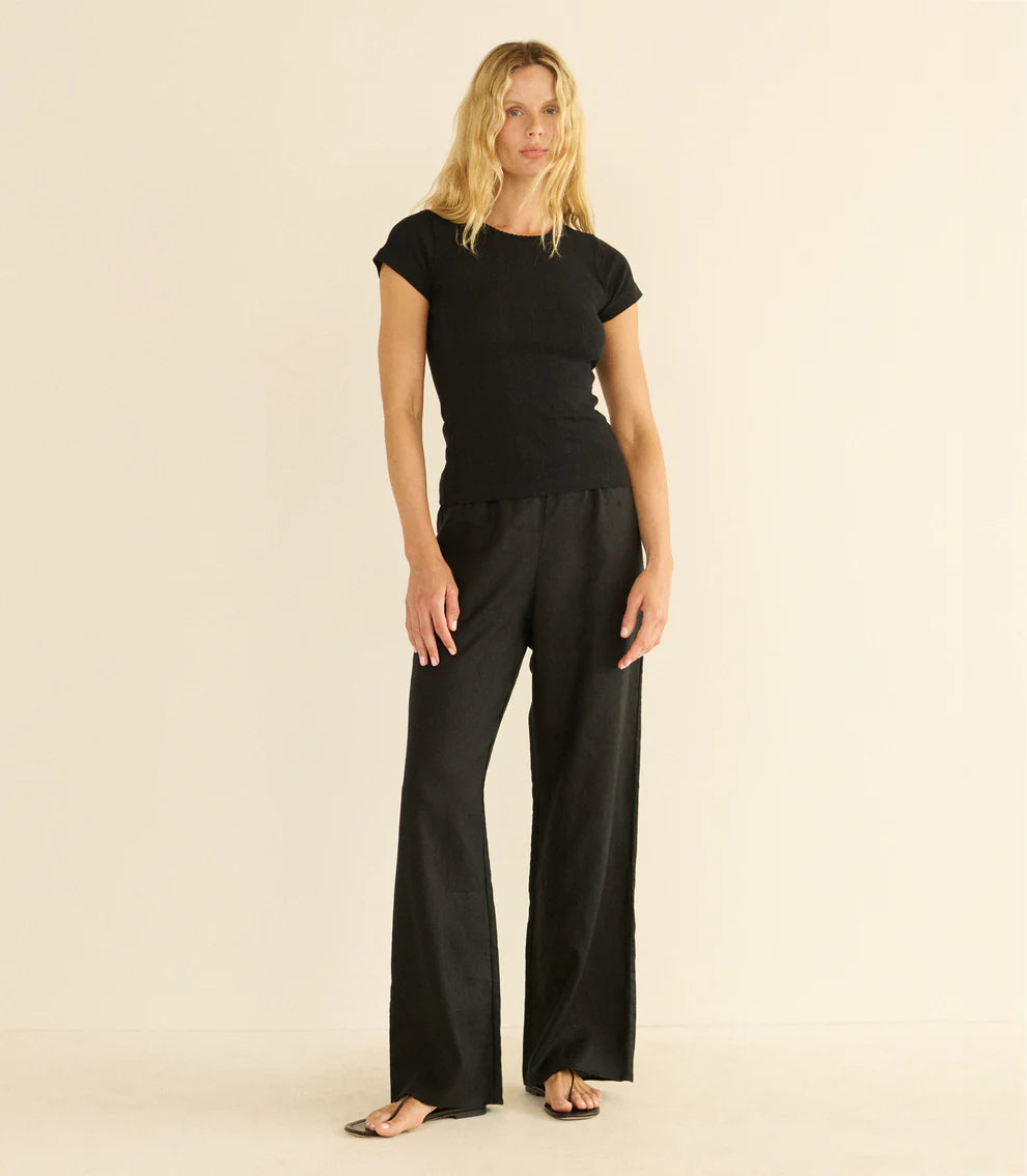 Lavon Linen Pant, Black