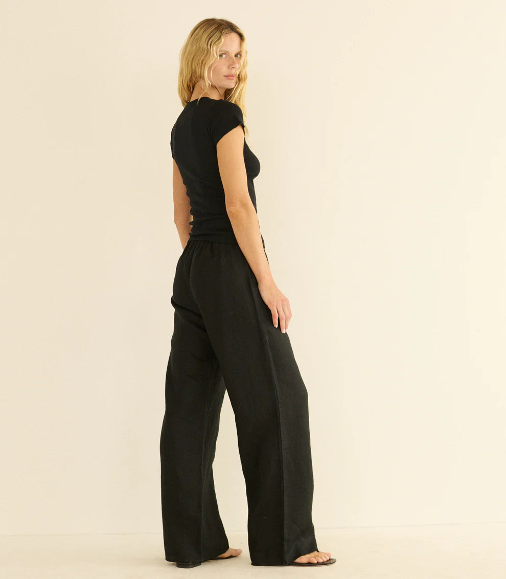 Lavon Linen Pant, Black