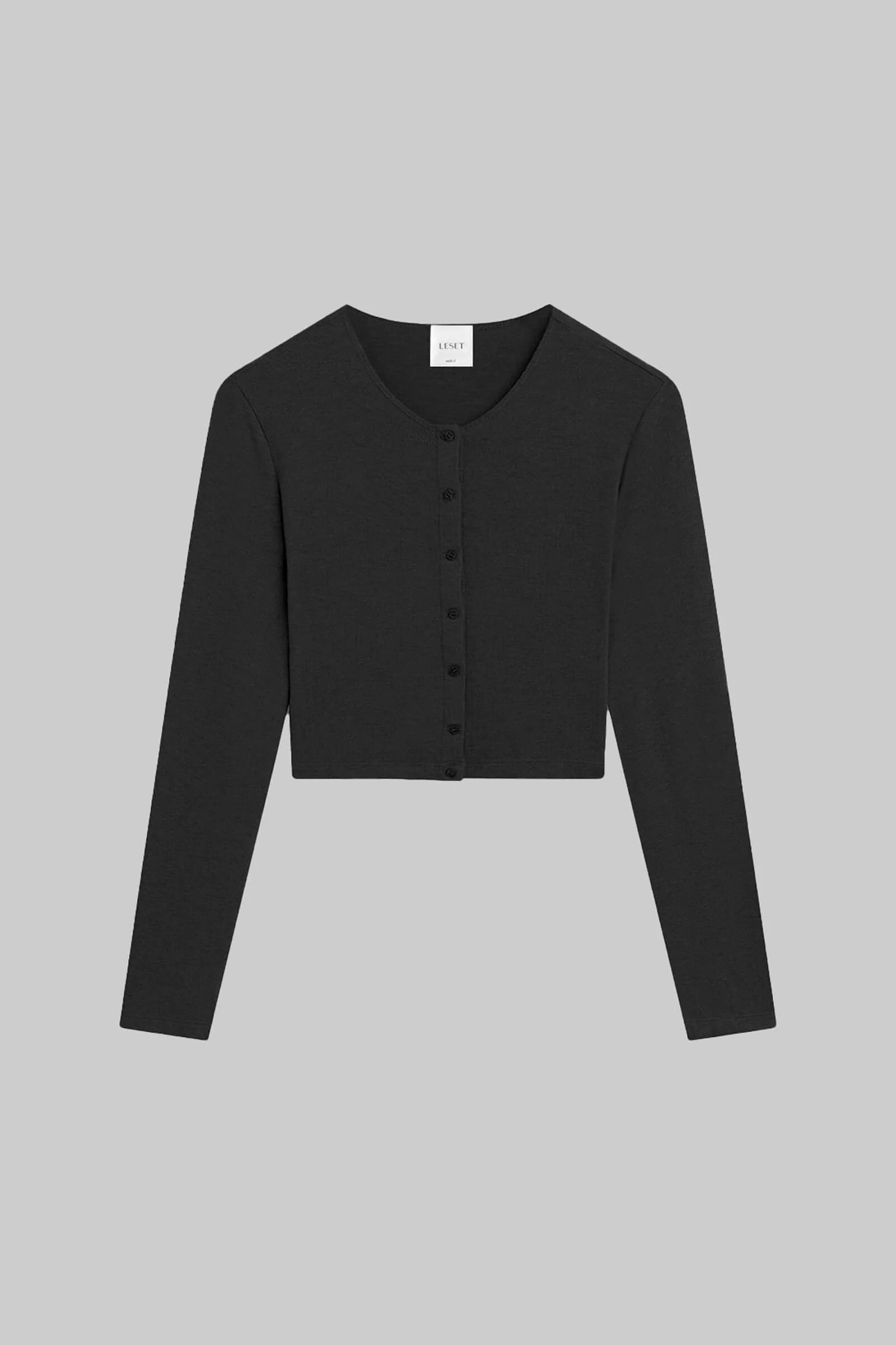 Lauren Crop Cardigan in Black