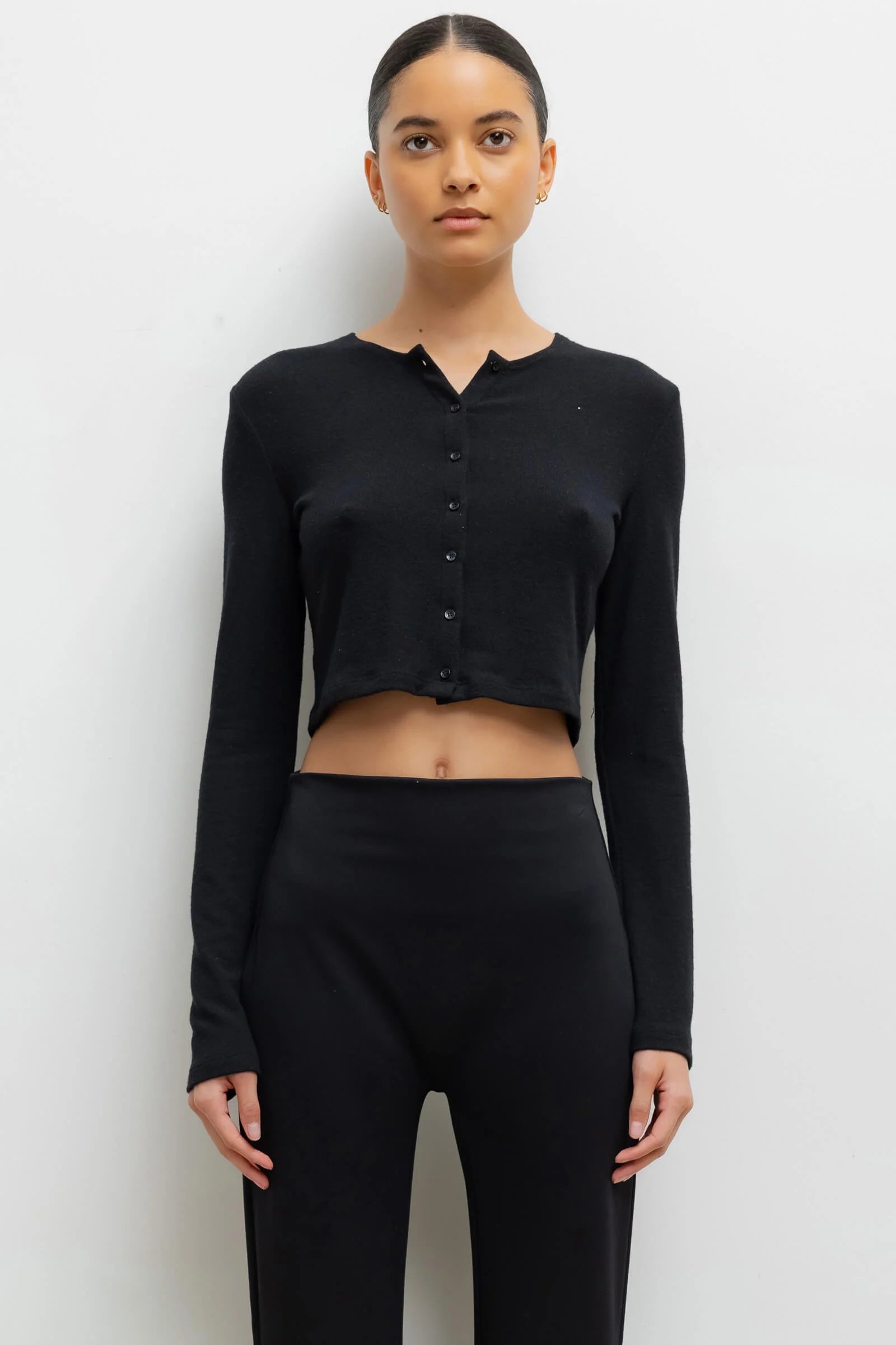 Lauren Crop Cardigan in Black