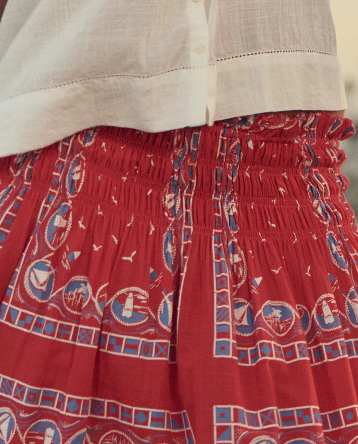 Canary Skirt, Red Sailboat Bandana