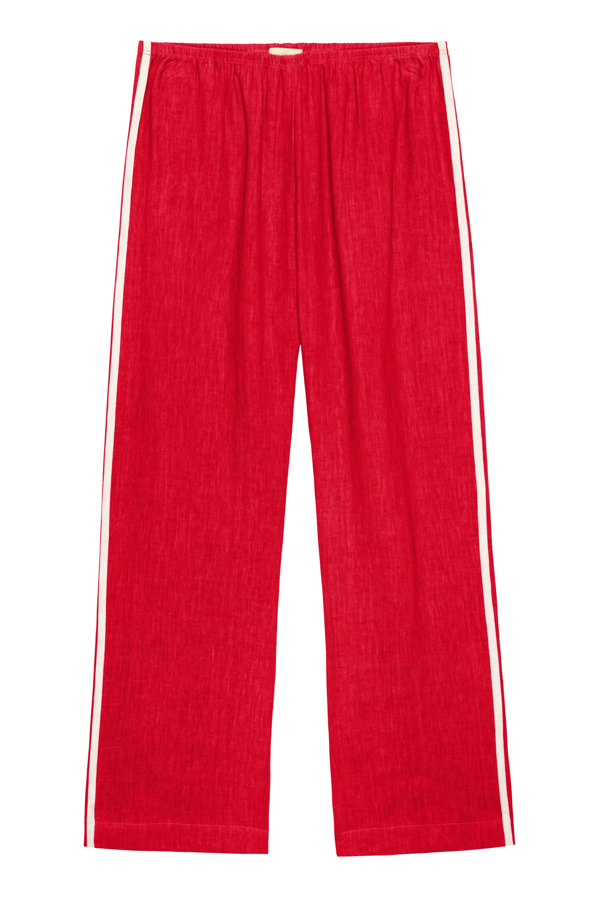Linen Crop Stripe Pant, Bell Pepper