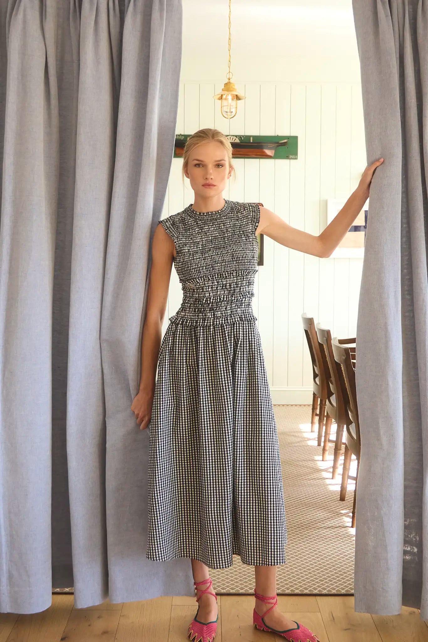 Louise Dress, Black & White