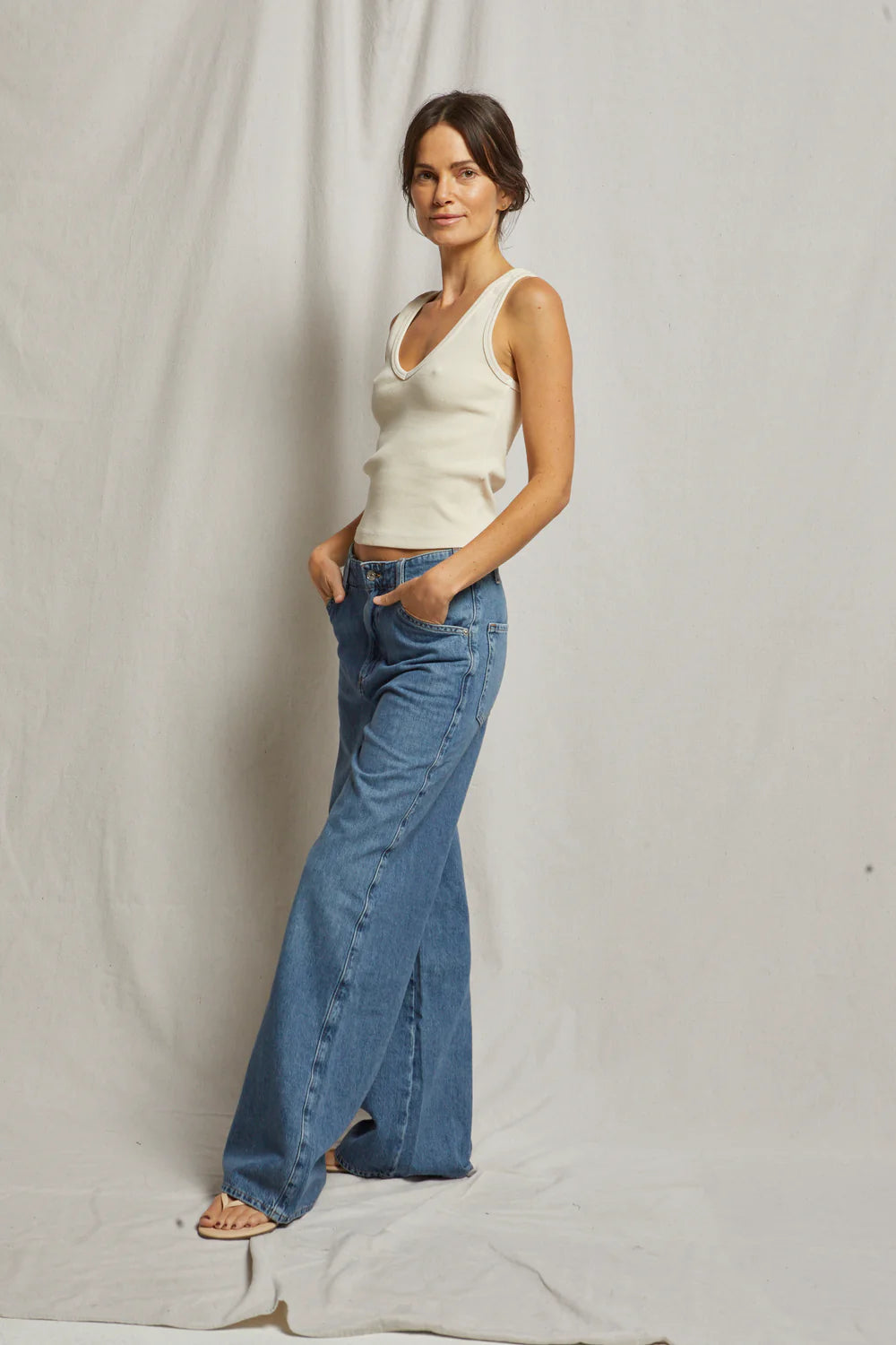 maria v-neck tank, sugar