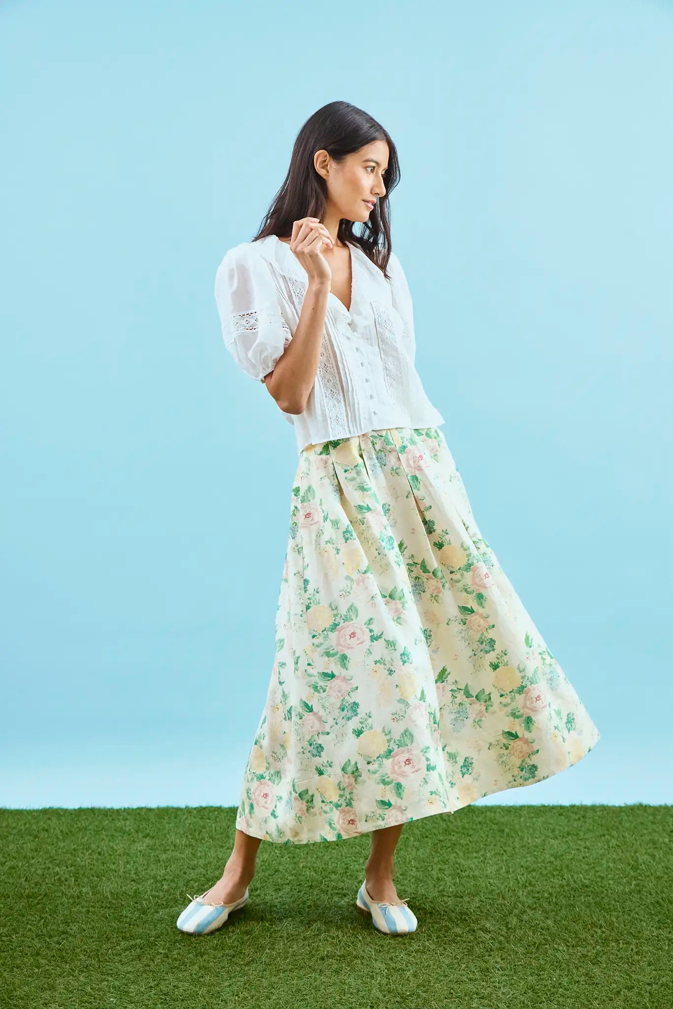 Alexis Skirt, Garden Rose Peony