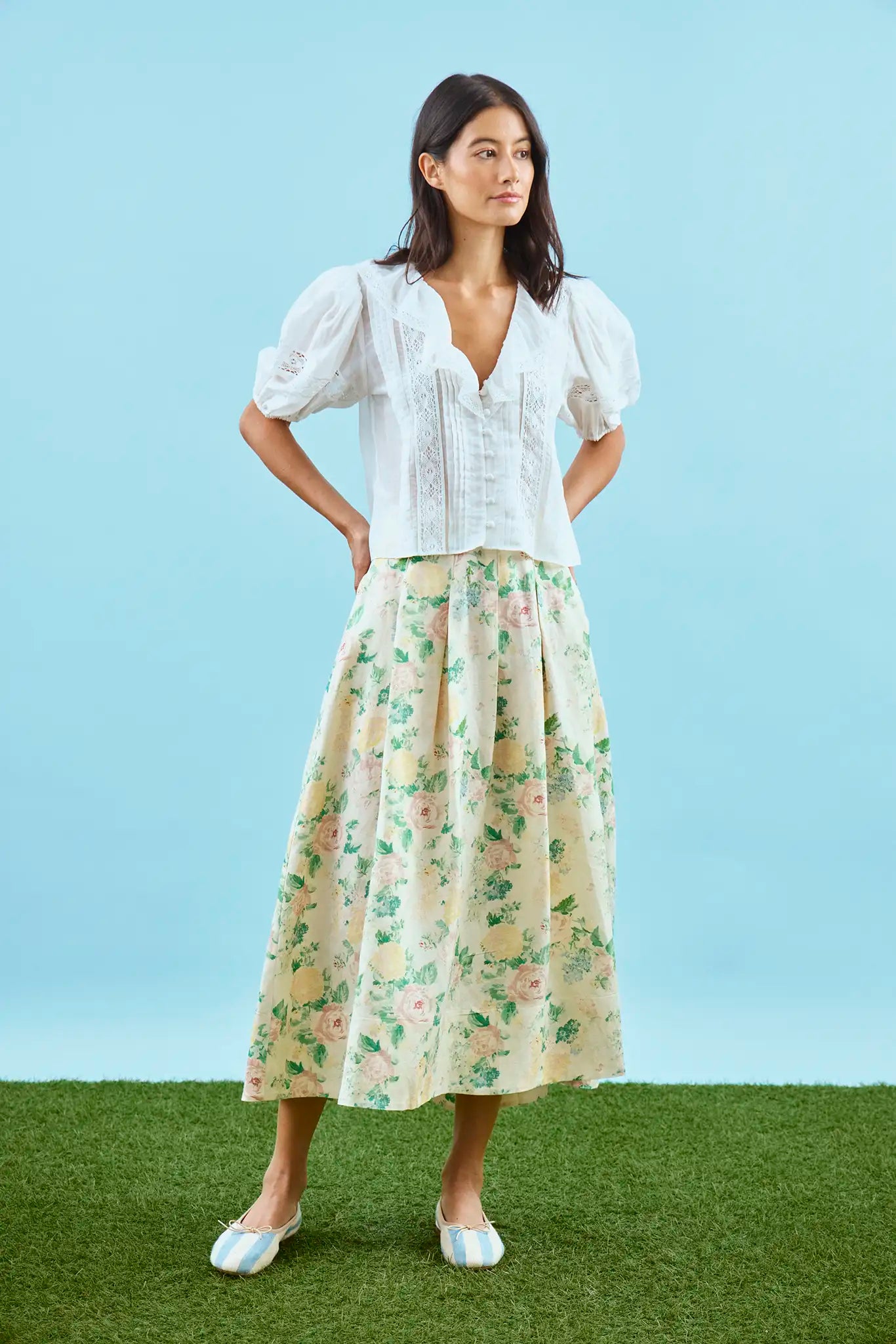 Alexis Skirt, Garden Rose Peony
