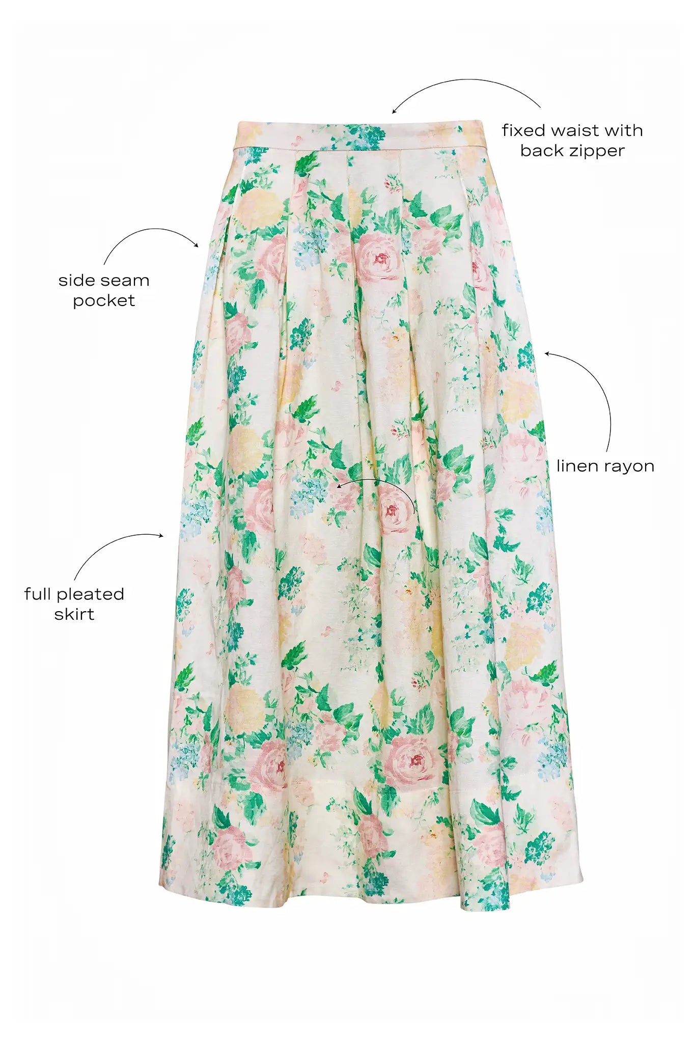 Alexis Skirt, Garden Rose Peony