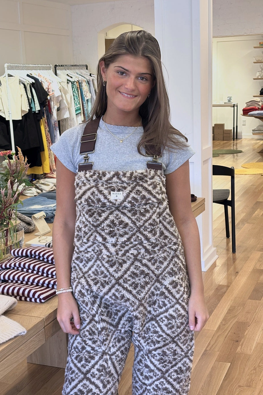 Scout Overalls, Brown Tile Jacquard