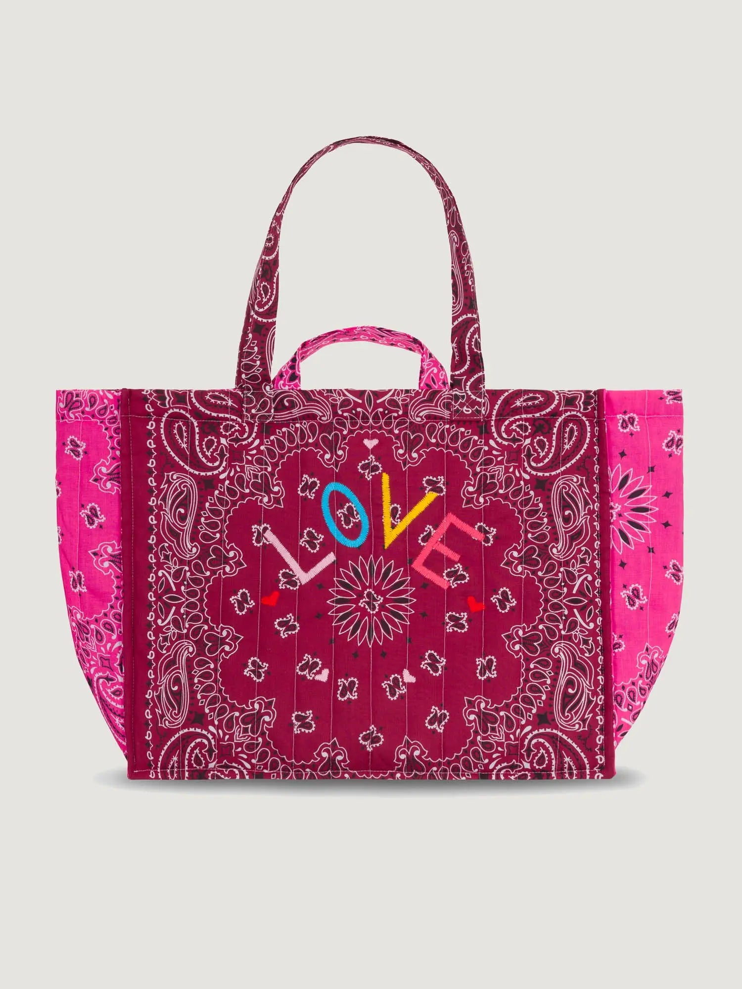 Maxi LOVE Tote, Burgundy & Fuchsia