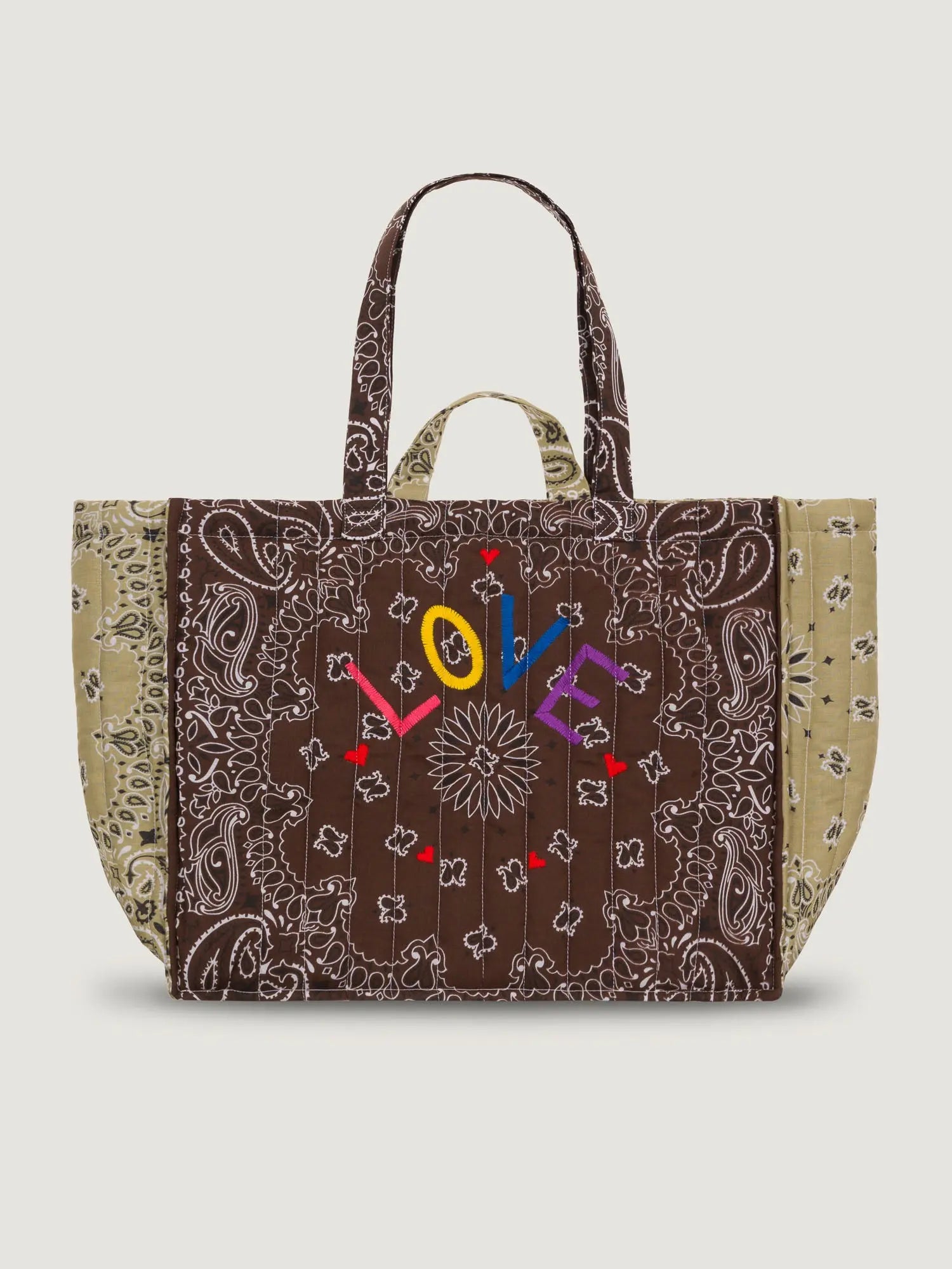 Maxi LOVE Tote, Brown & Beige