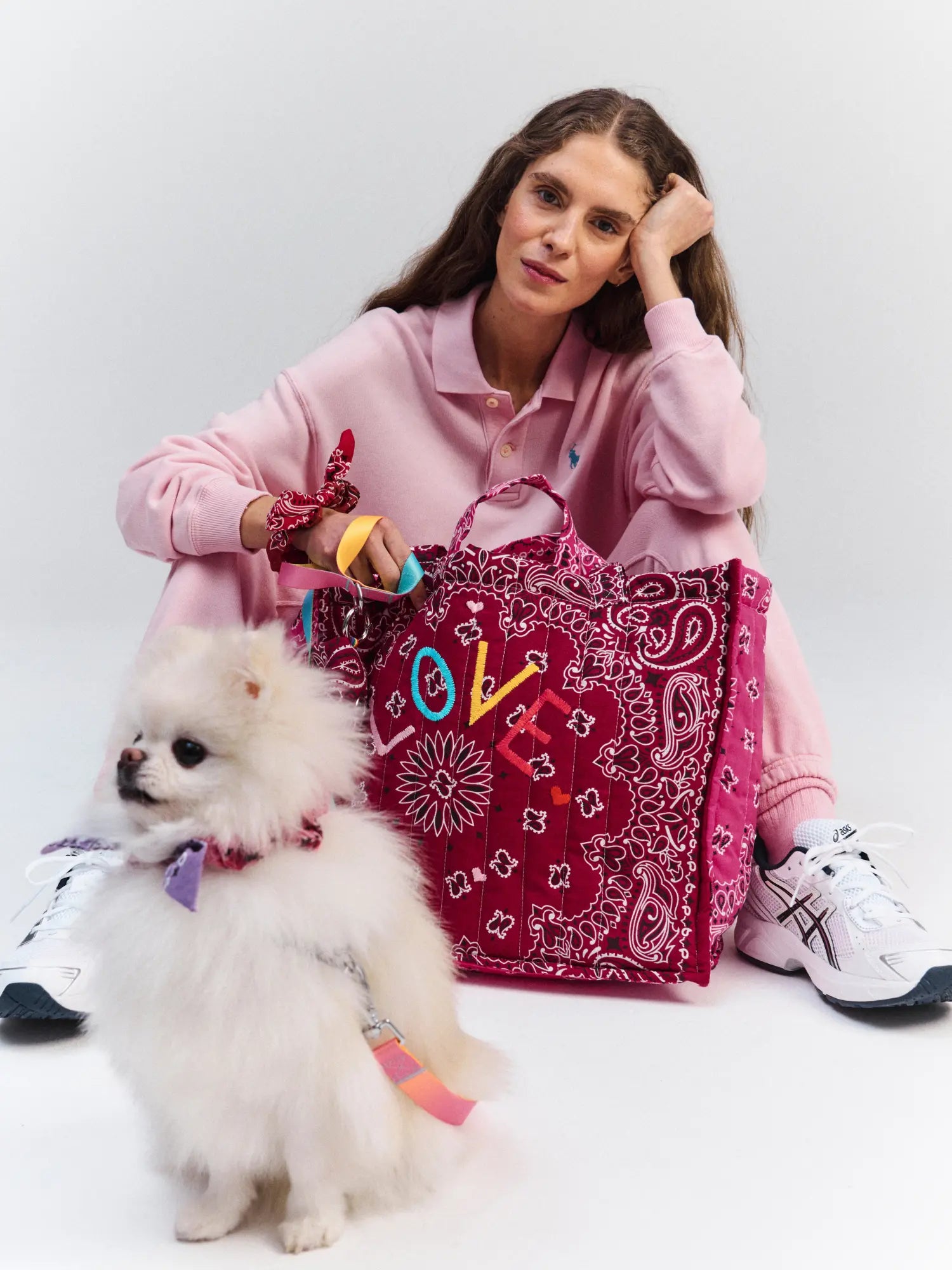 Maxi LOVE Tote, Burgundy & Fuchsia
