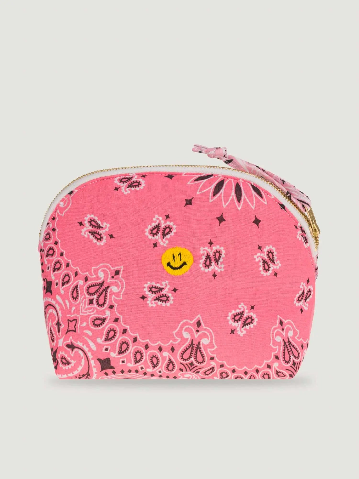 Small HAPPY FACE Toiletry Bag, Pink