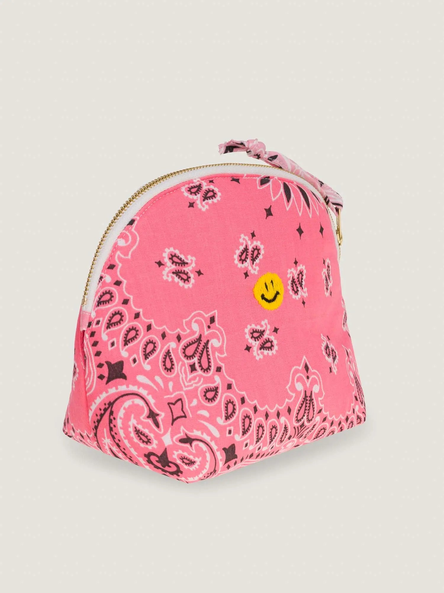 Small HAPPY FACE Toiletry Bag, Pink