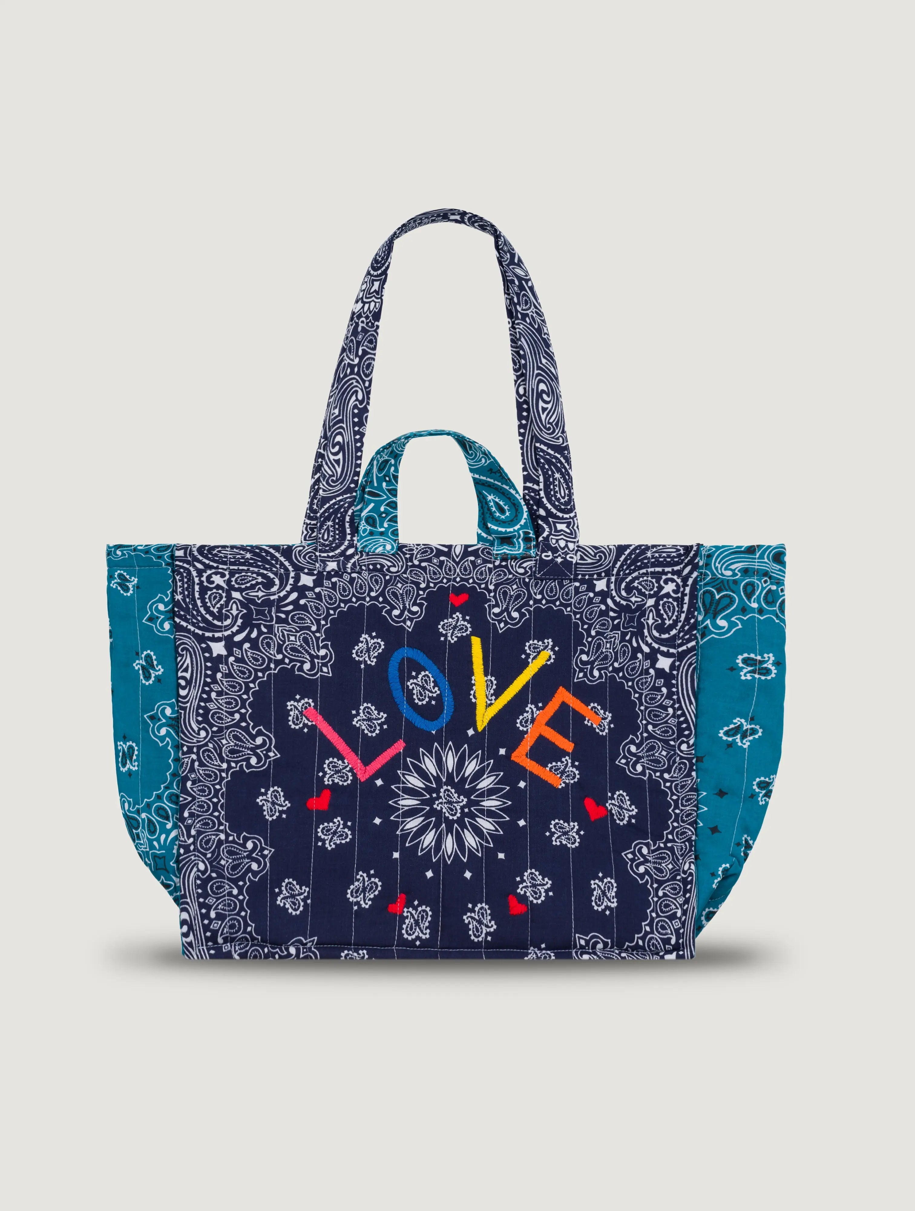 Moyen LOVE Tote, Navy & Pétrole