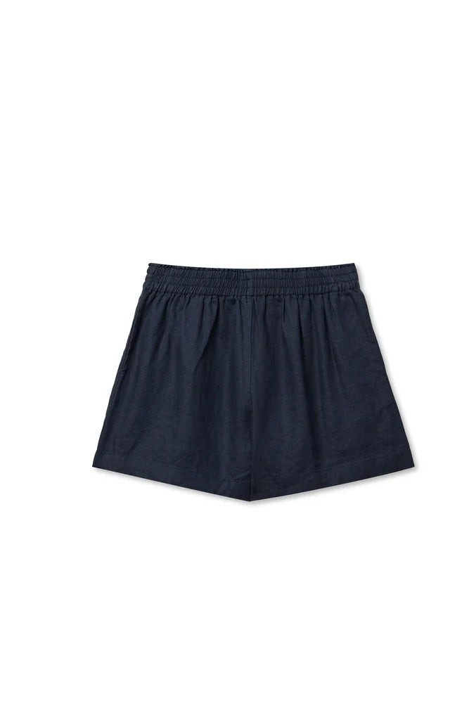malin linen shorts, navy