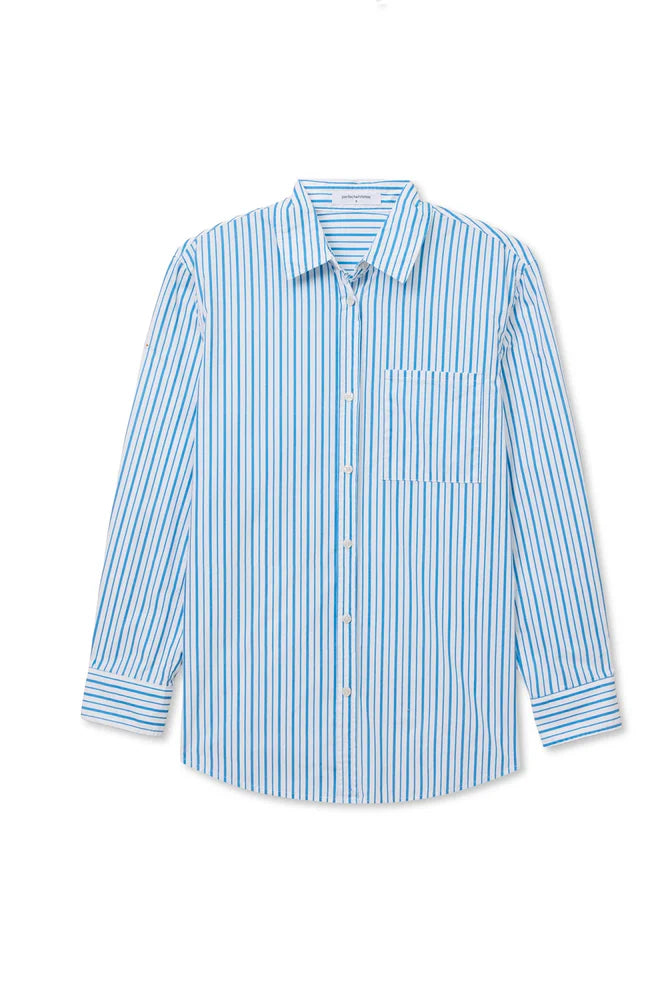 avalon stripe shirt, pacific blue