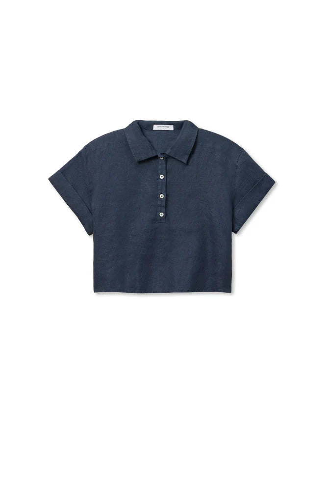 tabitha linen polo, navy