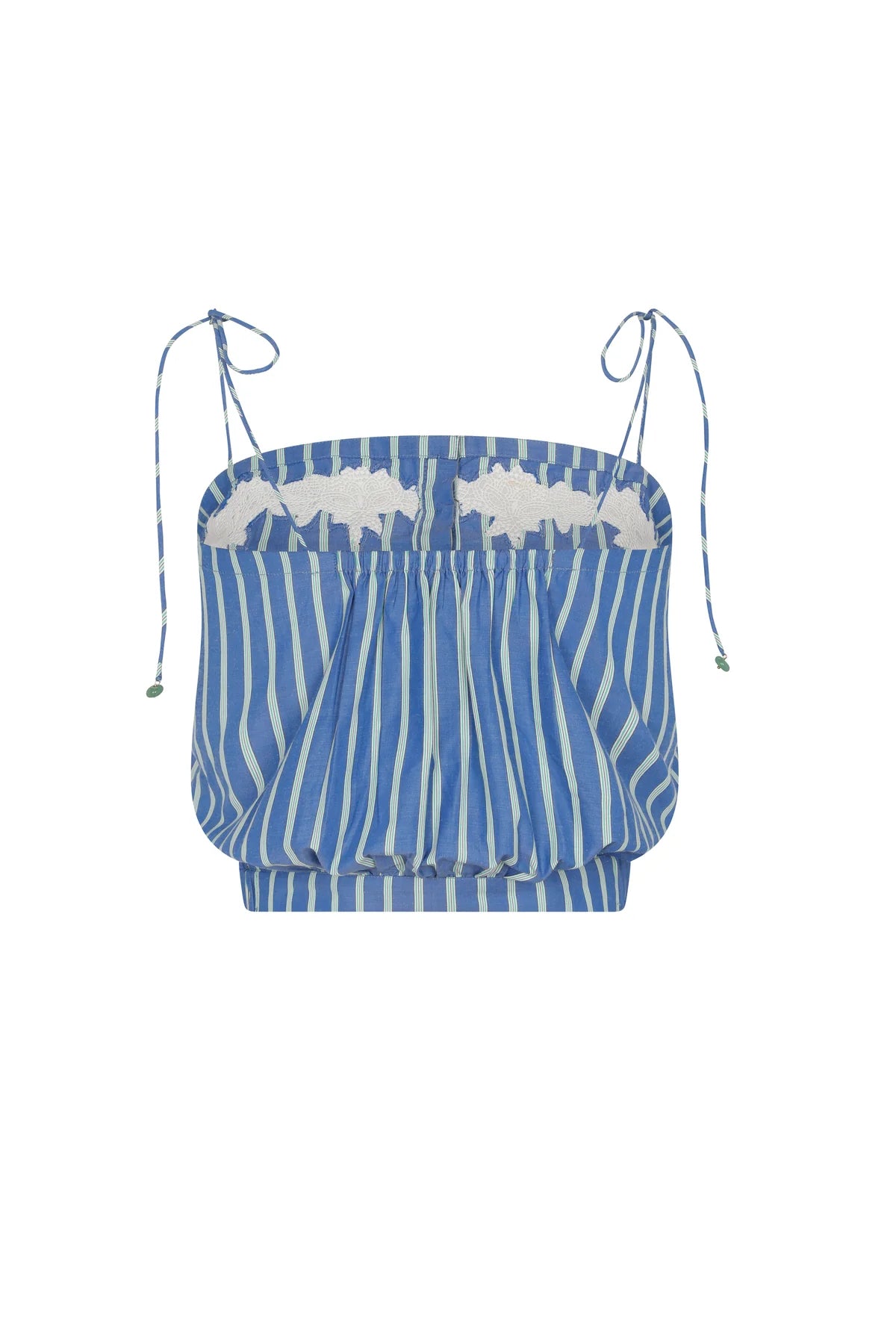 トップス Paula lacey chiffon tops blue Carolina K Paula Top in Blue Stripes Lace
