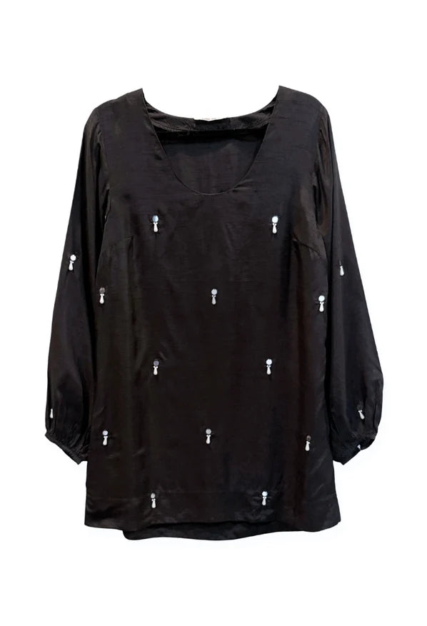 Mirey Dupioni Dress in Black
