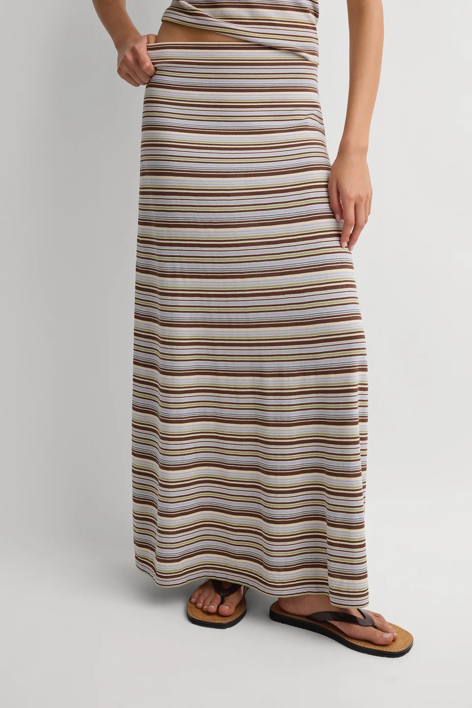 Leandra T-Shirt, Canaria Stripe Carob