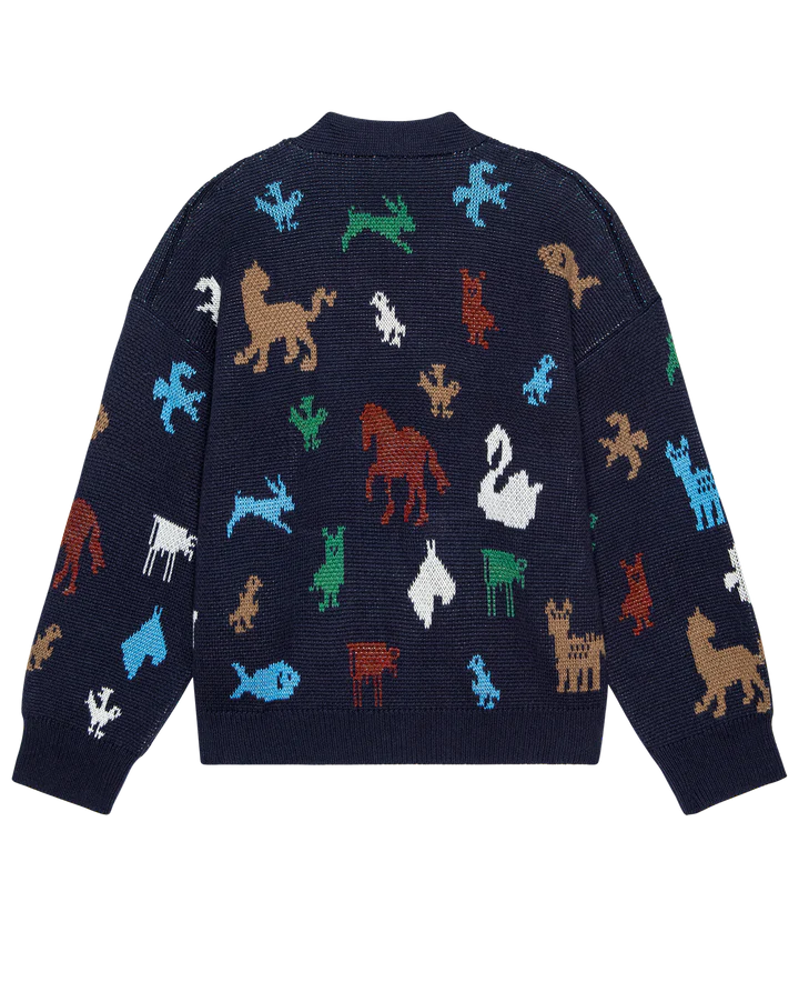 Pictograph Slouch Cardigan, Navy