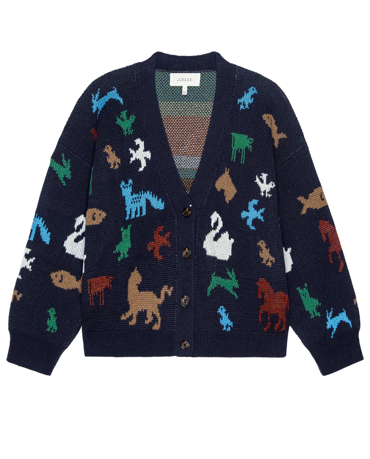 Pictograph Slouch Cardigan, Navy