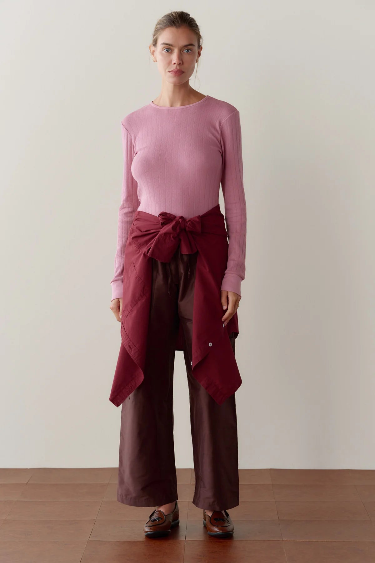 Silk Taffeta Cargo Pant, Espresso