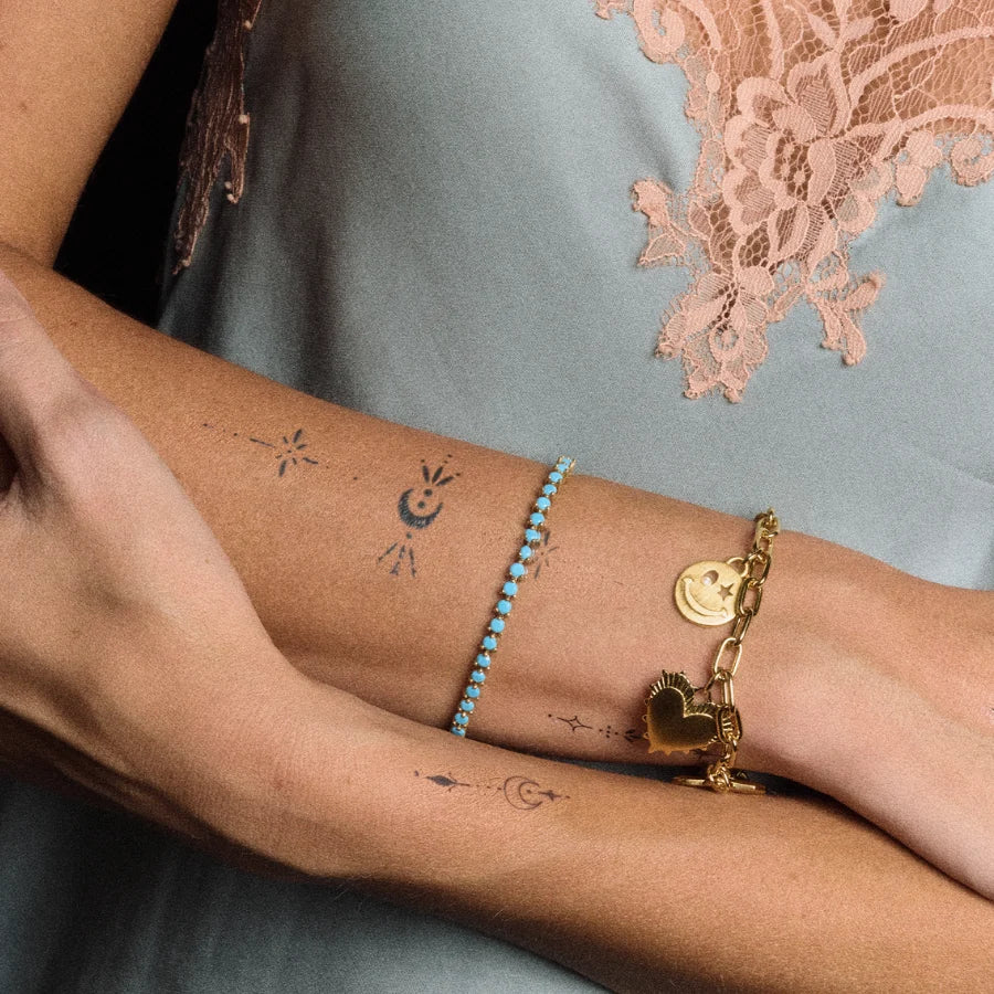 Turquoise Tennis Bracelet, 7"