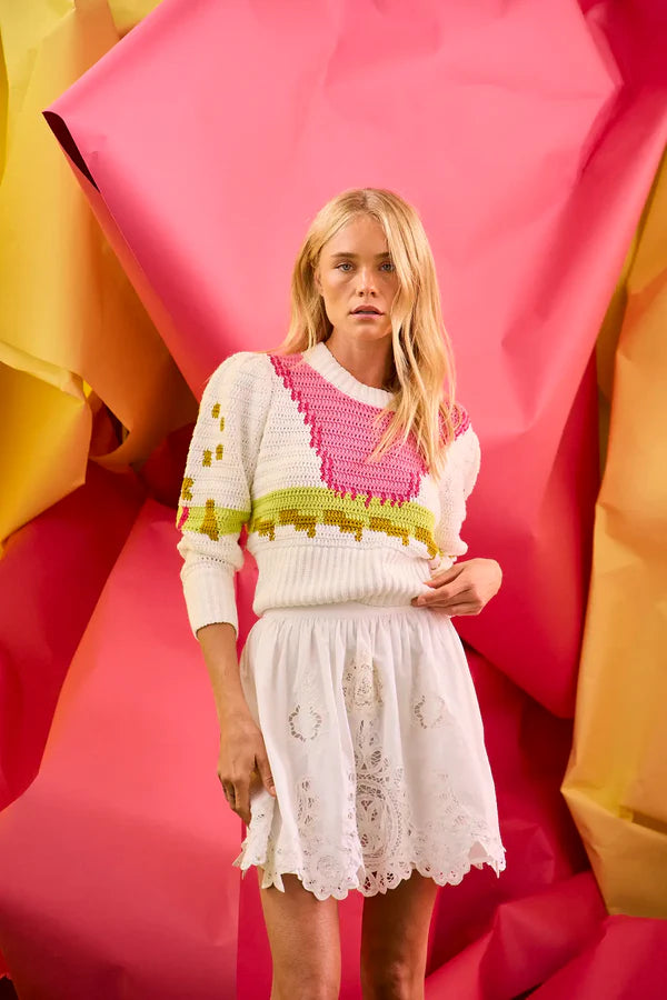 Sully Pullover, White Multi