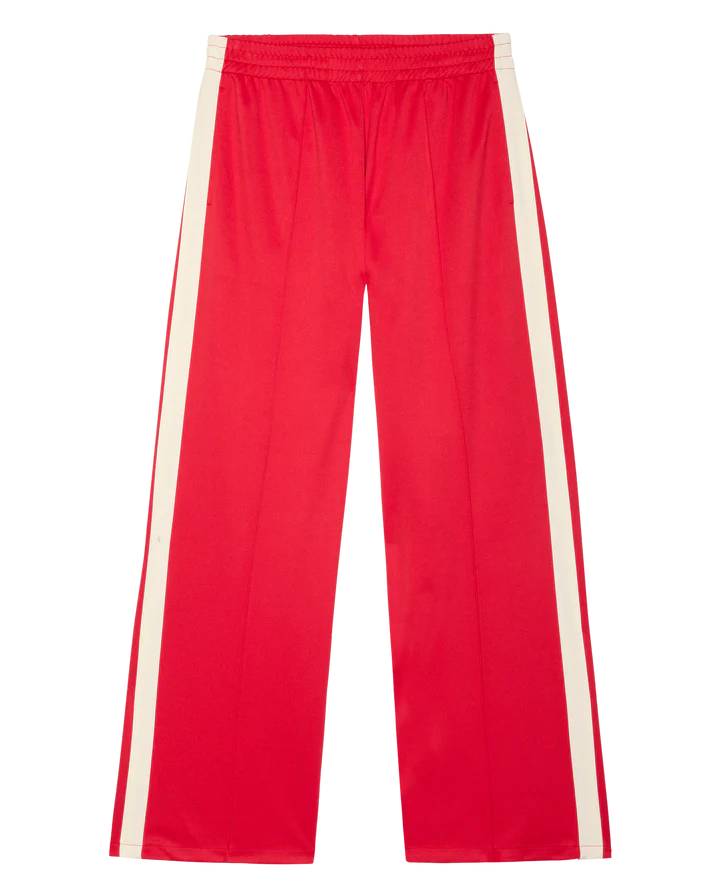 Wide Leg Track Pant, Poppy Red