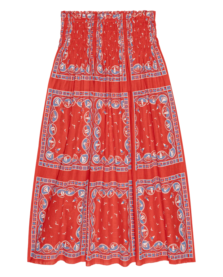 Canary Skirt, Red Sailboat Bandana