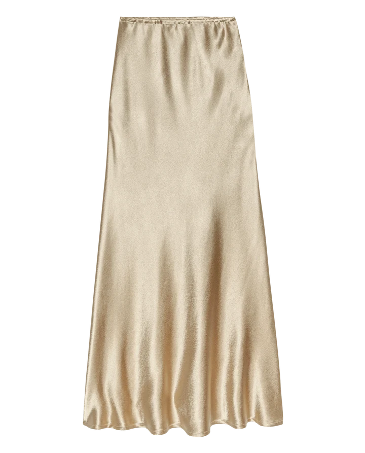 Elastic Bias Skirt, Gold Shimmer