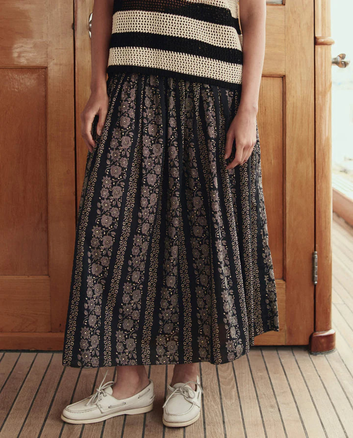 Canary Skirt, Black & Cream Floral