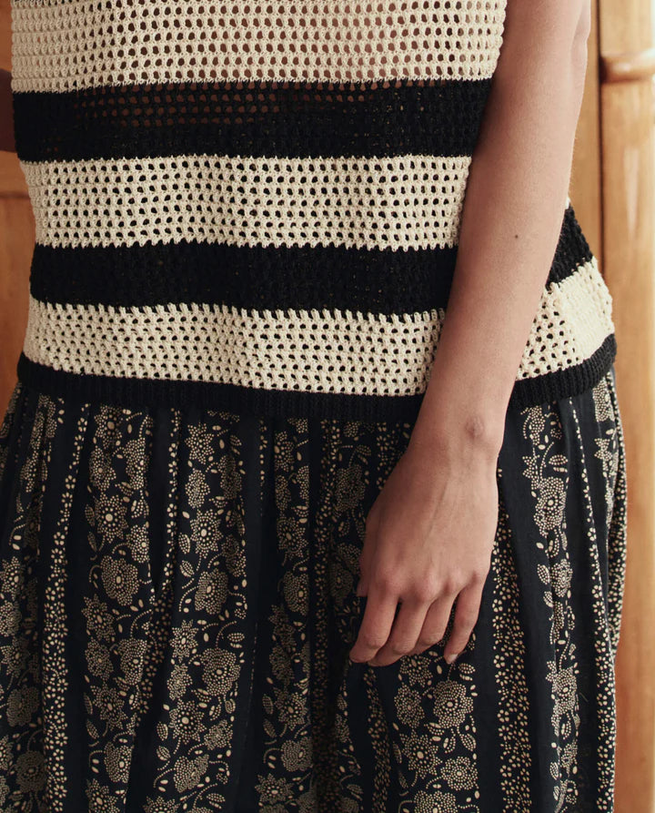 Canary Skirt, Black & Cream Floral