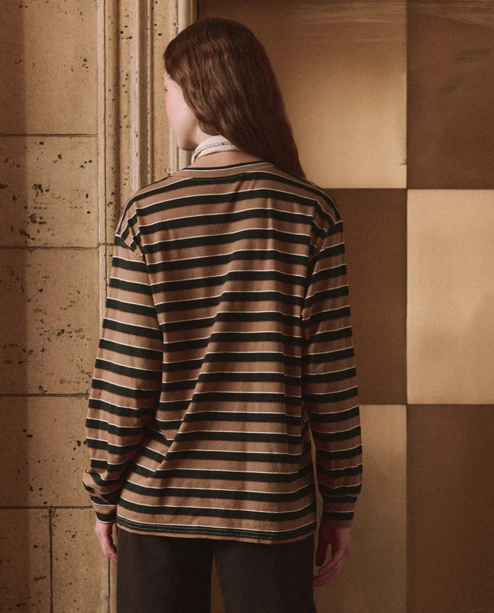 Long Sleeve Relaxed Crew, Cigar Stripe