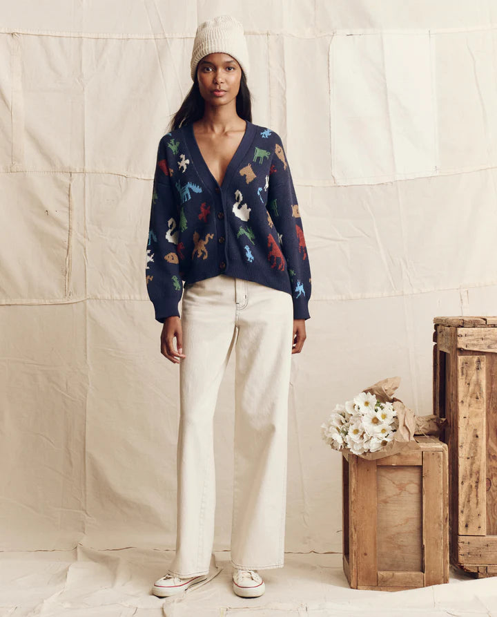 Pictograph Slouch Cardigan, Navy