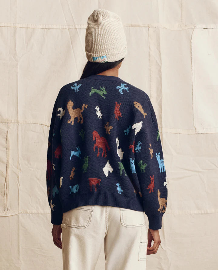 Pictograph Slouch Cardigan, Navy