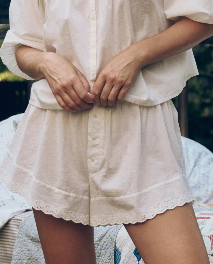 Eyelet Tap Short, True White