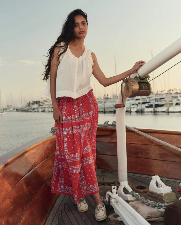 Canary Skirt, Red Sailboat Bandana