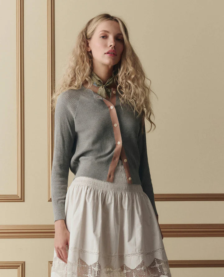 Dainty Cardigan, Heather Grey