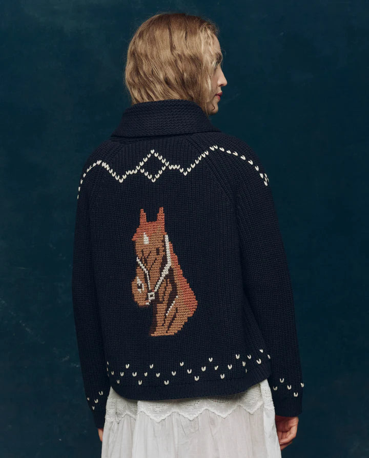 Horse Lodge Cardigan, Navy