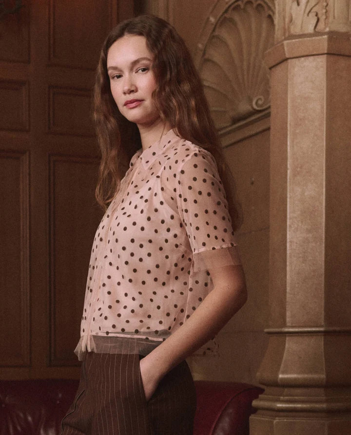 Cotillion Top, Pink Dot