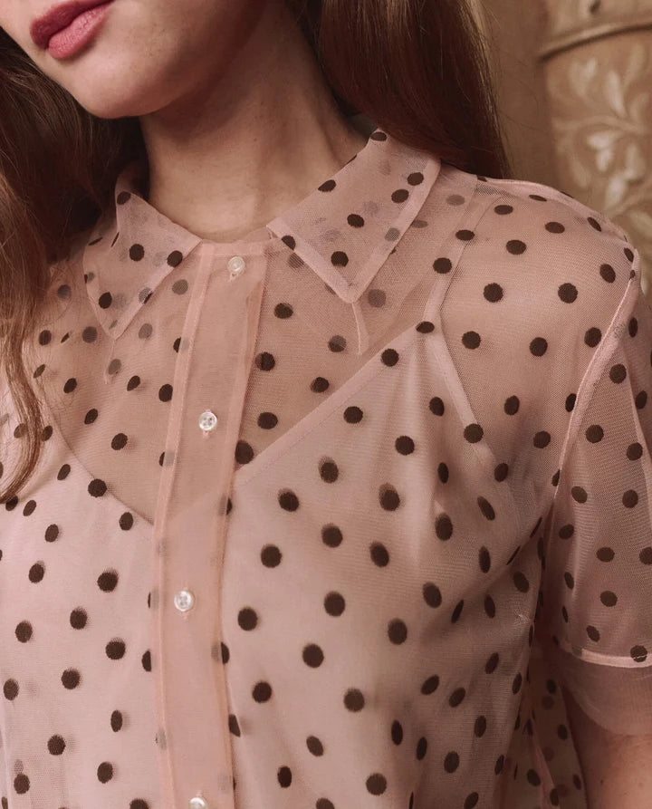 Cotillion Top, Pink Dot