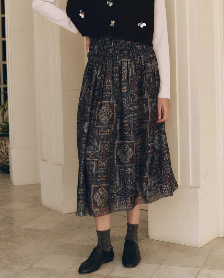 Canary Skirt, Heirloom Textile Print