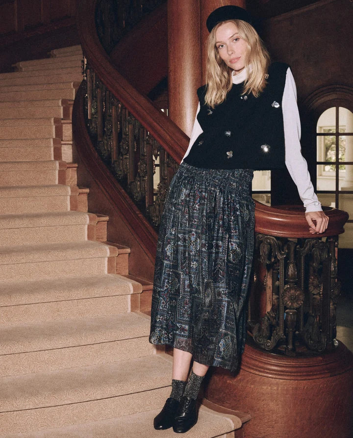 Canary Skirt, Heirloom Textile Print