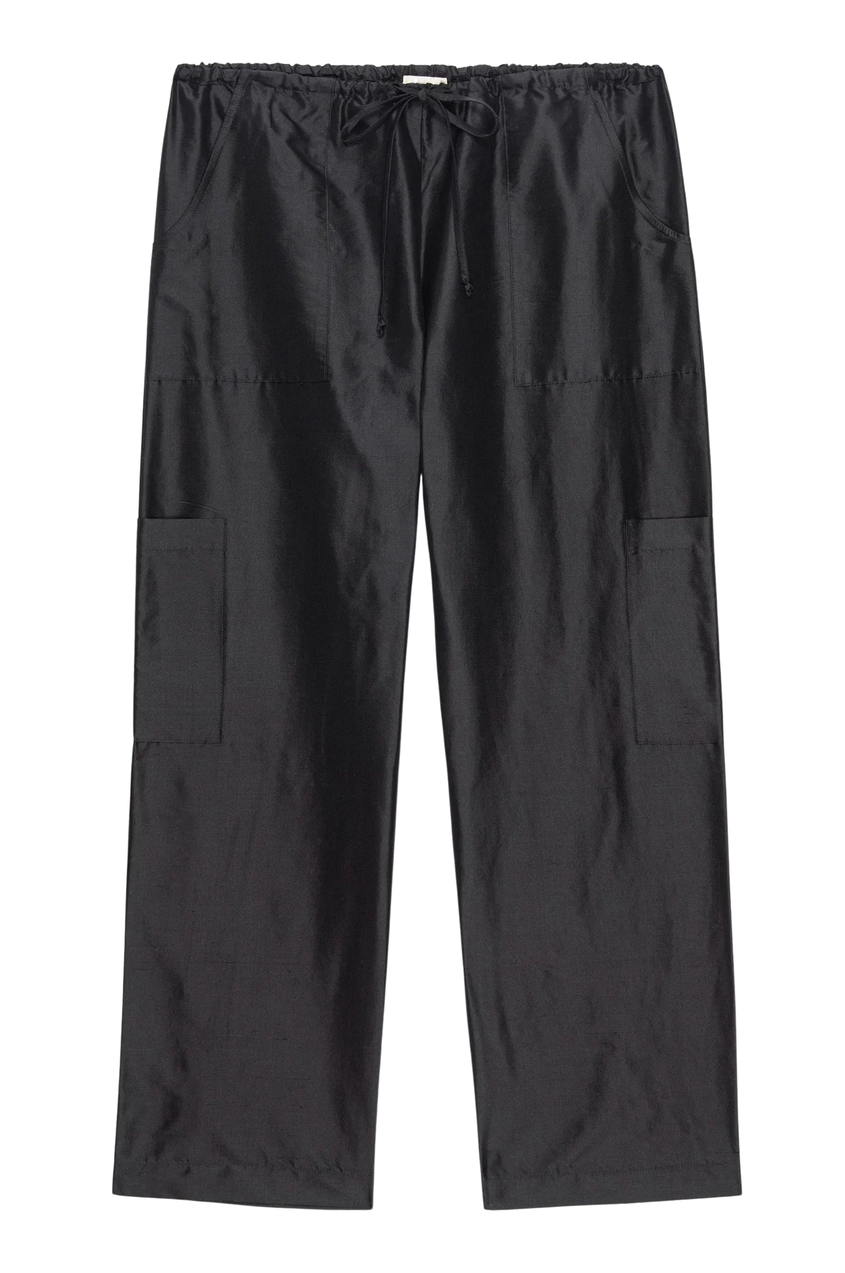 Silk Taffeta Cargo Pant, Jet