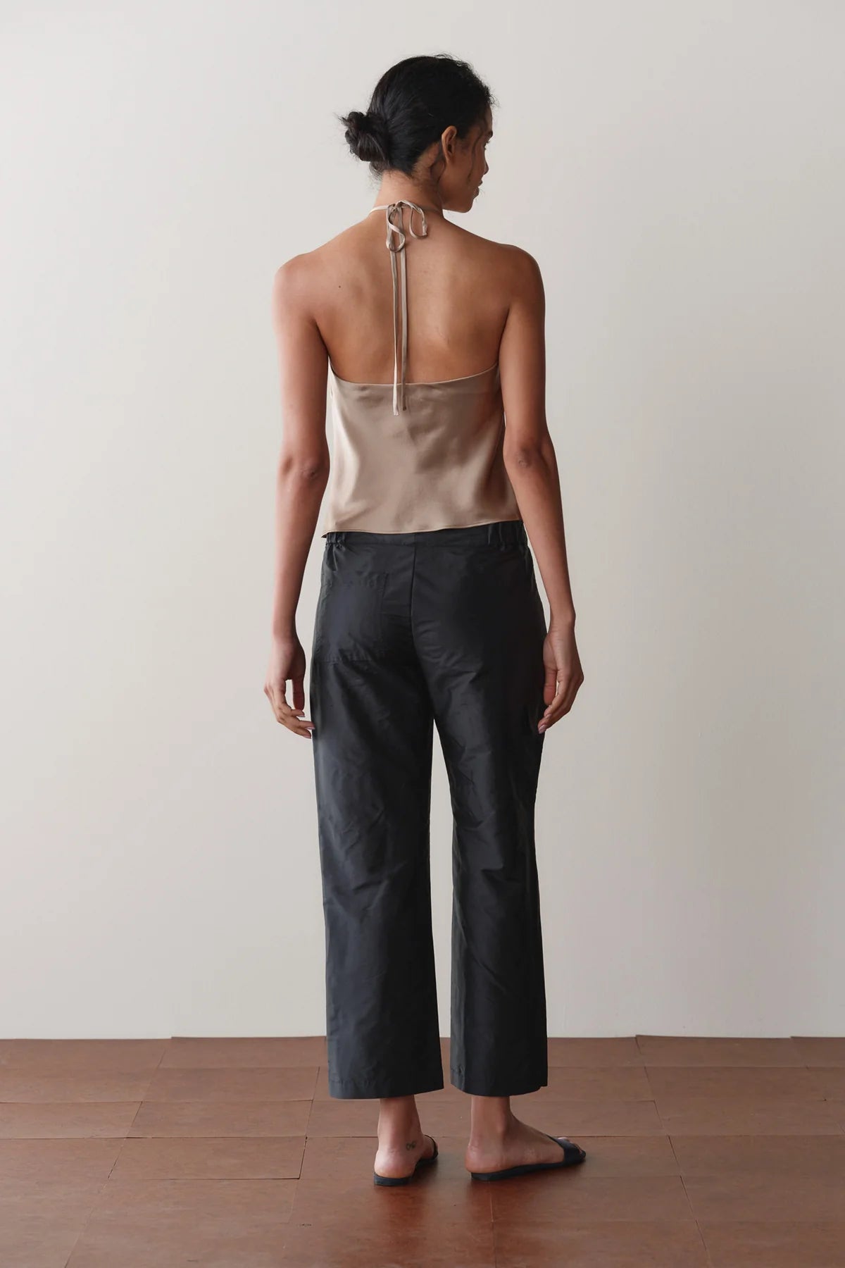 Silk Taffeta Board Pant, Jet