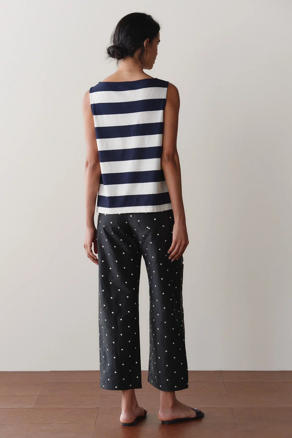 Silk Taffeta Cargo Pant, Jet Polka Dot
